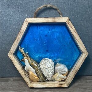 Hexagonal Beach Themed Wall Art